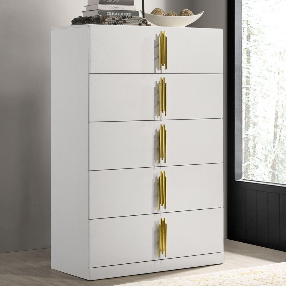 Furniture of America - Basildon Chest in White/Gold - FM7271WH-C View 1
