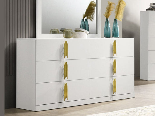 Furniture of America - Basildon Dresser in White/Gold - FM7271WH-D View 1