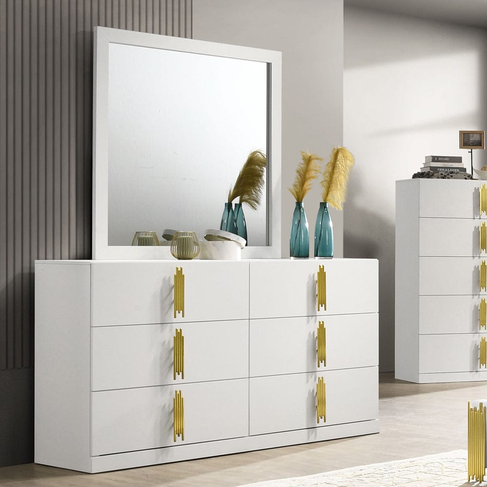Furniture of America - Basildon Dresser in White/Gold - FM7271WH-D View 3