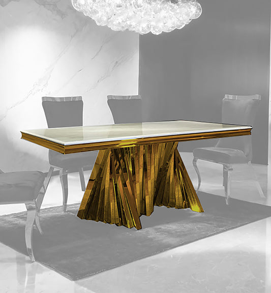Furniture of America - Basilicata Dining Table in Gold - FM33001GD-T-TABLE View 1