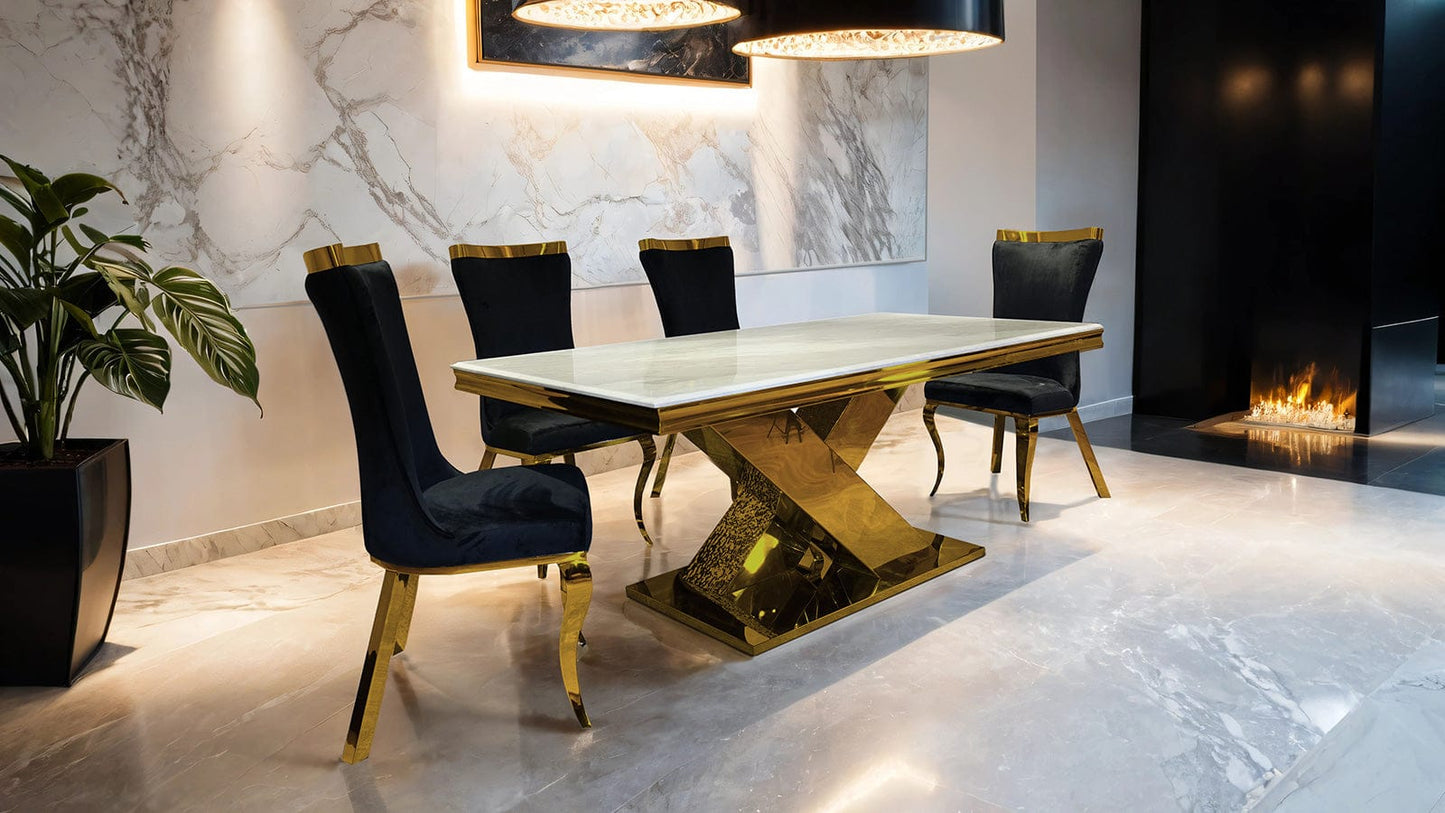 Furniture of America - Basilicata Side Chair Set of 2 in  Gold/Black - FM33013BK-SC-2PK View 2