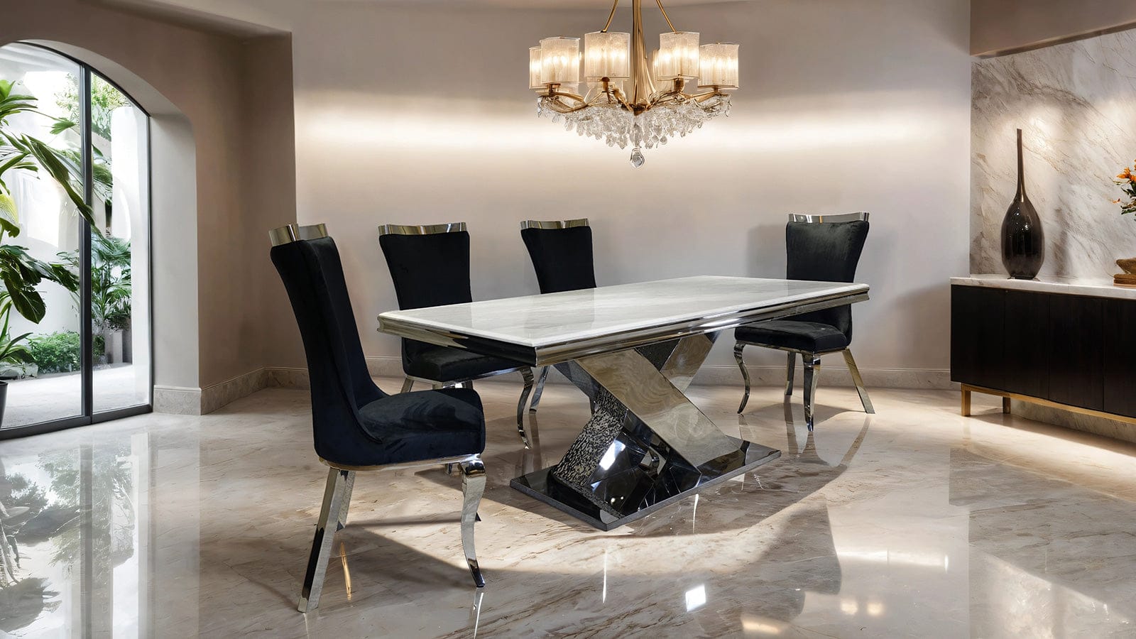 Furniture of America - Basilicata Side Chair Set of 2 in  Silver/Black - FM33012BK-SC-2PK View 2