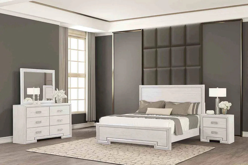 Furniture of America - Basilone - 4 Pc. Queen Bedroom Set w/ 2NS - FM7440WH-Q-5PC-2NS view 1
