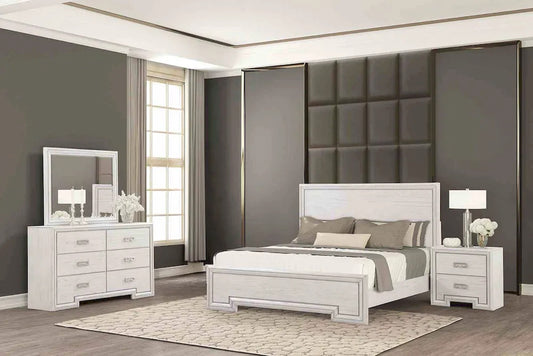 Furniture of America - Basilone - 4 Pc. Queen Bedroom Set w/ 2NS - FM7440WH-Q-5PC-2NS view 1