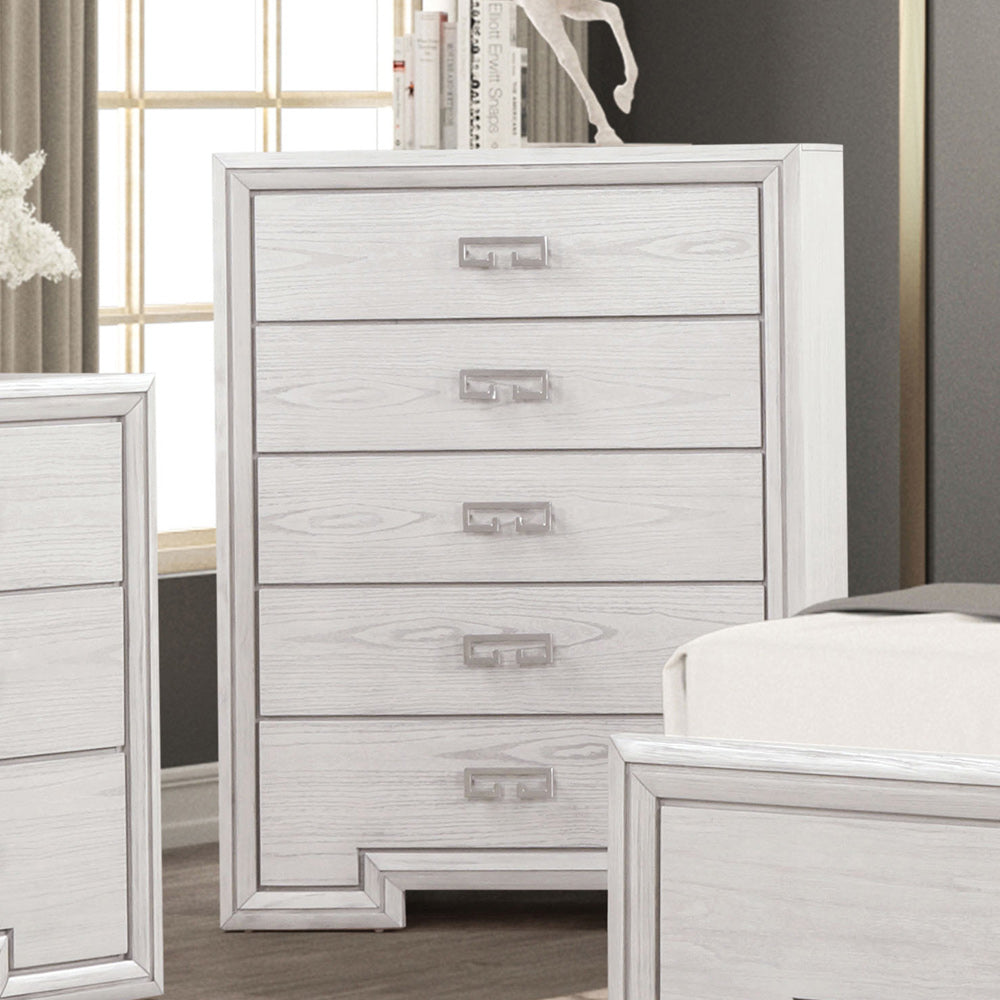 Furniture of America - Basilone Chest in Rustic White - FM7440WH-C View 1