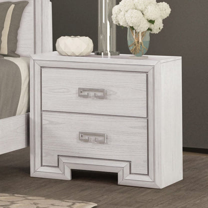 Furniture of America - Basilone Nightstand in Rustic White - FM7440WH-N View 8