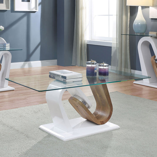 Furniture of America - Batam Ii Coffee Table in White/Natural Tone - FOA4748C-TABLE View 1