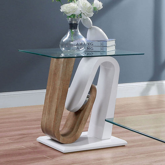 Furniture of America - Batam Ii End Table in White/Natural Tone - FOA4748E-TABLE View 1