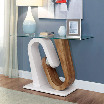 Furniture of America - Batam Ii Sofa Table in White/Natural Tone - FOA4748S-TABLE View 1