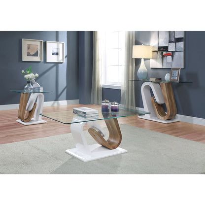 Furniture of America - Batam Ii Sofa Table in White/Natural Tone - FOA4748S-TABLE View 2