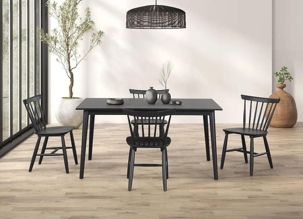 Furniture of America - Beale - 5 Pc. Dining Table Set, Black - FM3100BK-T-5PC view 2