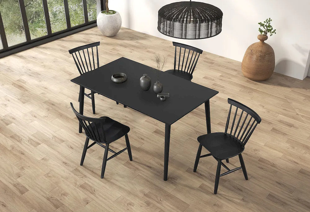 Furniture of America - Beale - 5 Pc. Dining Table Set, Black - FM3100BK-T-5PC view 3