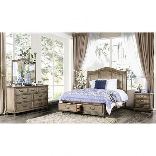 Furniture of America - Belgrade 4 Pc. Queen Bedroom Set in Rustic Natural - CM7613Q-4PC