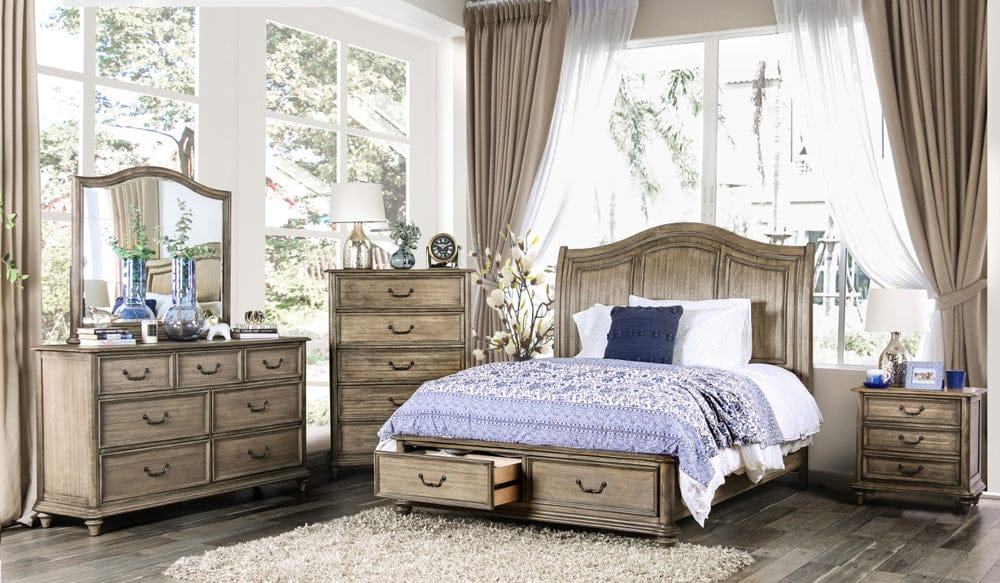 Furniture of America - Belgrade 5 Pc. Queen Bedroom Set w/ Chest in Rustic Natural - CM7613Q-5PC-CHEST View 1