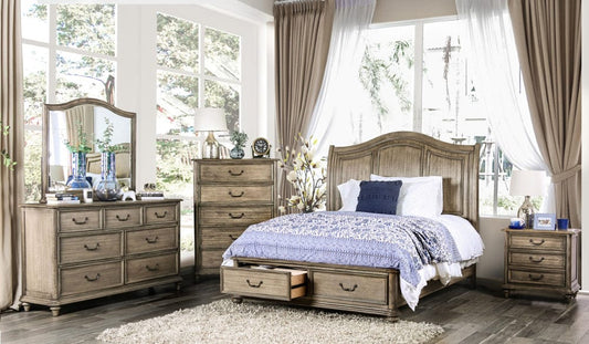 Furniture of America - Belgrade 5 Pc. Queen Bedroom Set w/ Chest in Rustic Natural - CM7613Q-5PC-CHEST View 1