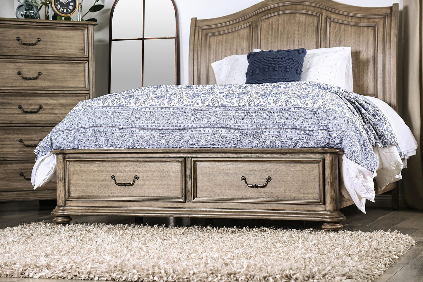 Furniture of America - Belgrade 5 Pc. Queen Bedroom Set w/ Chest in Rustic Natural - CM7613Q-5PC-CHEST View 5