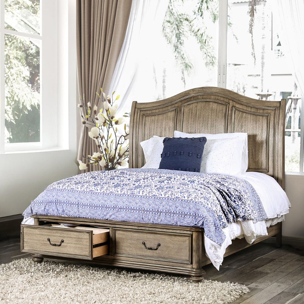 Furniture of America - Belgrade E.King Bed in Rustic Natural - CM7613EK-BED View 1