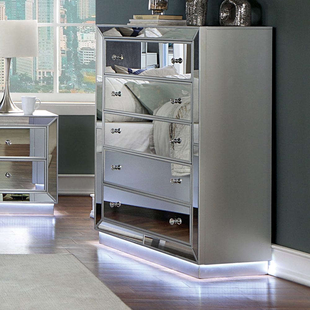 Furniture of America - Belladonna Chest w/ LED in Silver - CM7417SV-C View 1