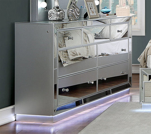 Furniture of America - Belladonna Dresser w/ LED in Silver - CM7417SV-D View 1