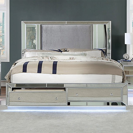 Furniture of America - Belladonna Queen Bed in Silver - CM7417SV-Q-BED View 1