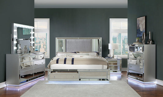 Furniture of America - Belladonna Queen Bed in Silver - CM7417SV-Q-BED View 2