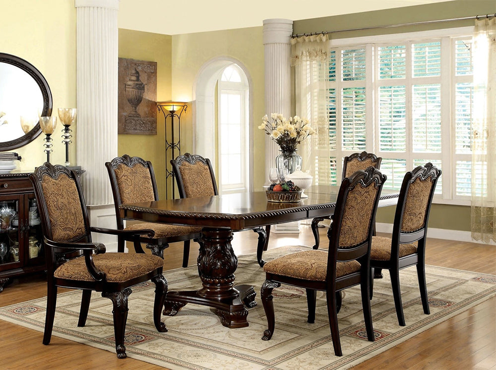 Furniture of America - Bellagio - 6 Pc. Dining Table Set (2AC+4SC) - CM3319T-7PC-FABRIC view 1
