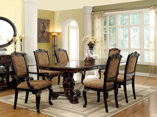 Furniture of America - Bellagio - 6 Pc. Dining Table Set (2AC+4SC) - CM3319T-7PC-FABRIC view 1