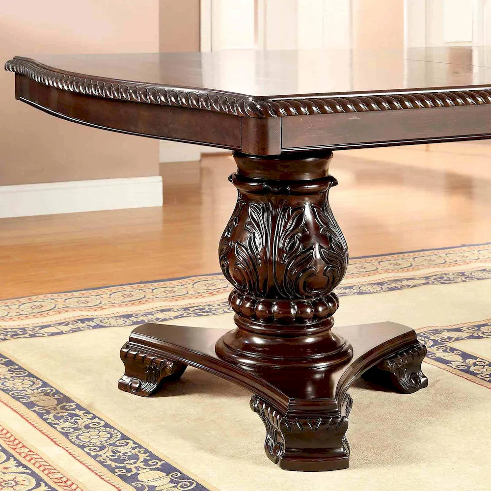 Furniture of America - Bellagio - 9 Pc. Dining Table Set - Brown Cherry - CM3319T-9PC-LEATHER view 2