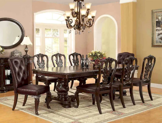 Furniture of America - Bellagio - 9 Pc. Dining Table Set - Brown Cherry - CM3319T-9PC-WOOD view 1