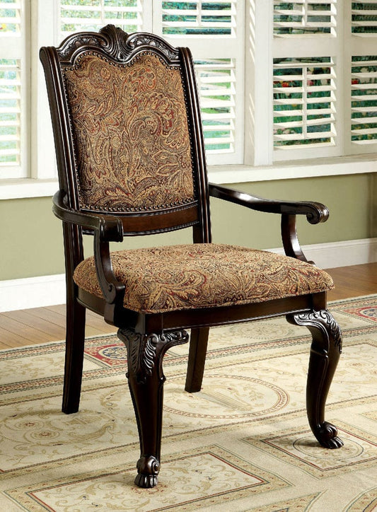 Furniture of America - Bellagio Fabric Arm Chair Set of 2 in Brown Cherry/Brown - CM3319F-AC-2PK View 1