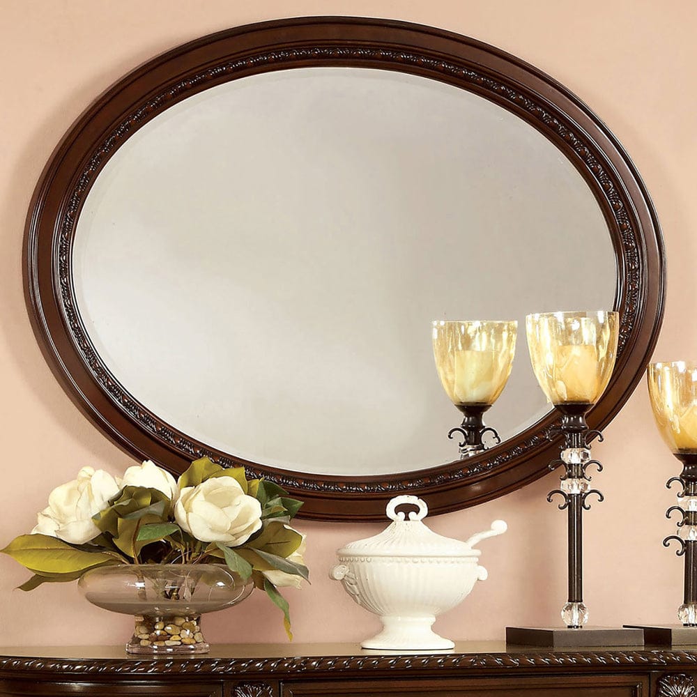 Furniture of America - Bellagio Mirror in Brown Cherry - CM3319M View 1