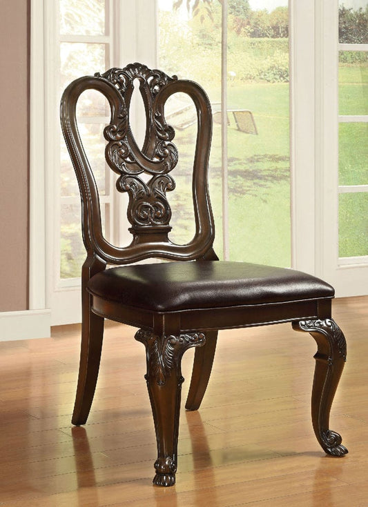 Furniture of America - Bellagio Wooden Side Chair Set of 2 in Brown Cherry/Dark Brown - CM3319W-SC-2PK View 1