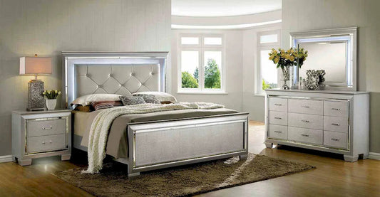 Furniture of America - Bellanova - 3 Pc. Queen Bedroom Set - Silver - CM7979SV-Q-4PC view 1