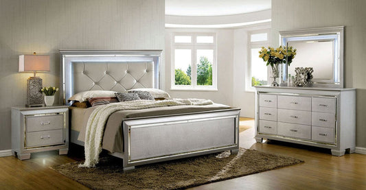 Furniture of America - Bellanova 5 Pc. Queen Bedroom Set w/ 2NS in Silver - CM7979SV-Q-5PC-2NS View 1
