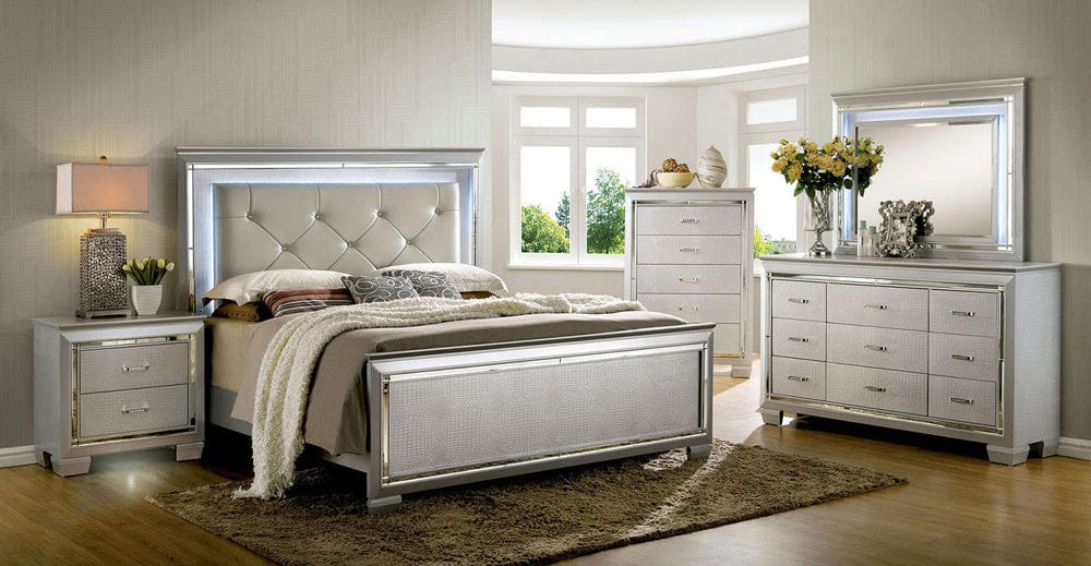 Furniture of America - Bellanova 5 Pc. Queen Bedroom Set w/ Chest in Silver - CM7979SV-Q-5PC-CHEST View 1