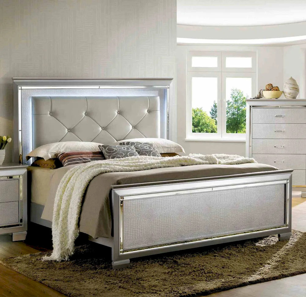 Furniture of America - Bellanova - Cal.King Bed, Silver - CM7979SV-CK-BED view 1