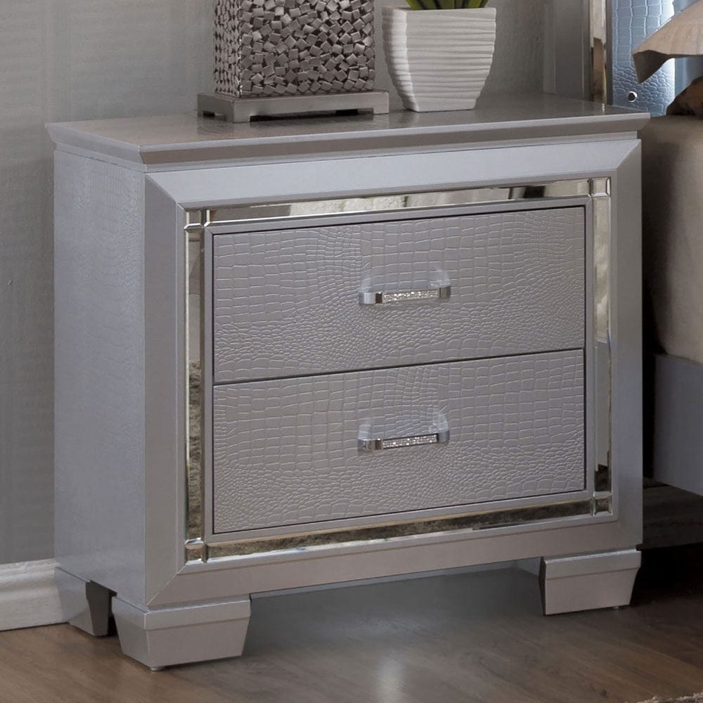 Furniture of America - Bellanova Nightstand in Silver - CM7979SV-N View 1
