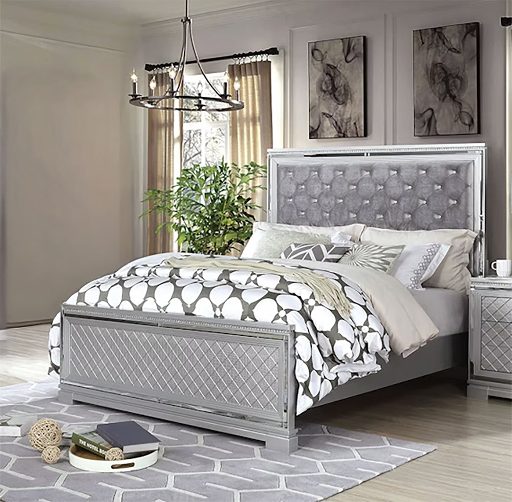 Furniture of America - Belleterre Queen Bed in Silver - CM7518Q-BED View 1