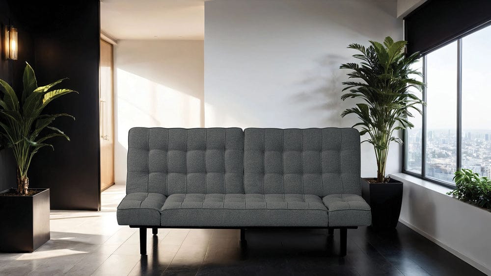 Furniture of America - Bellevue Futon Sofa in Dark Gray - FM2801DG View 1