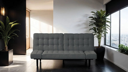 Furniture of America - Bellevue Futon Sofa in Dark Gray - FM2801DG View 1