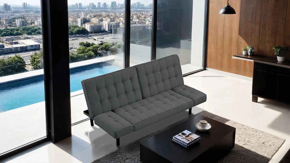 Furniture of America - Bellevue Futon Sofa in Dark Gray - FM2801DG View 2