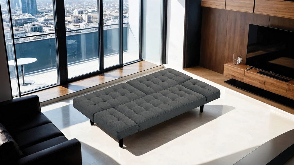 Furniture of America - Bellevue Futon Sofa in Dark Gray - FM2801DG View 3