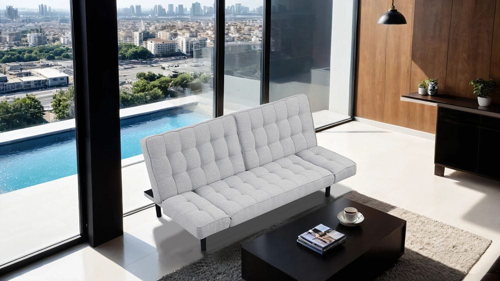 Furniture of America - Bellevue Futon Sofa in Light Gray - FM2801LG View 4