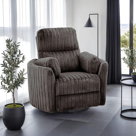 Furniture of America - Belper Power Glider Recliner w/ Swivel in Chocolate Brown - FM-AC8018DB-PM View 1