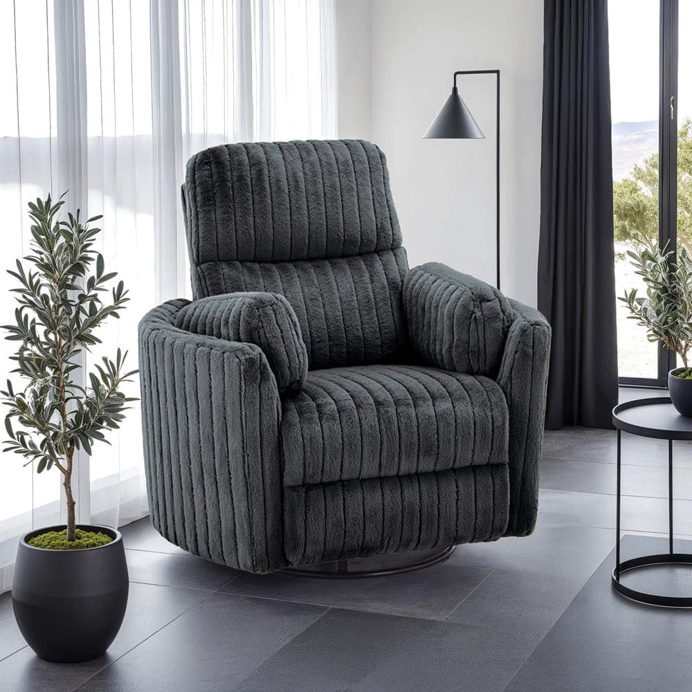 Furniture of America - Belper Power Glider Recliner w/ Swivel in Dark Gray - FM-AC8018DG-PM View 1