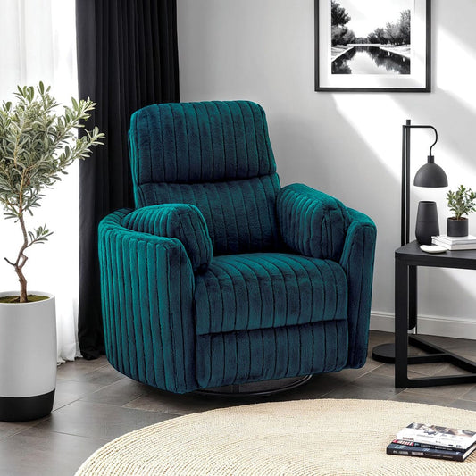Furniture of America - Belper Power Glider Recliner w/ Swivel in Dark Teal - FM-AC8018TL-PM View 1