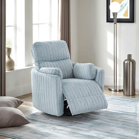 Furniture of America - Belper Power Glider Recliner w/ Swivel in Sky Blue - FM-AC8018PB-PM View 1