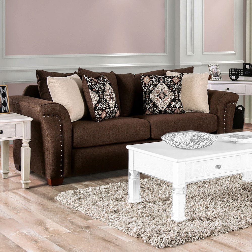 Furniture of America - Belsize Sofa in Chocolate/Tan - SM6439-SF View 1