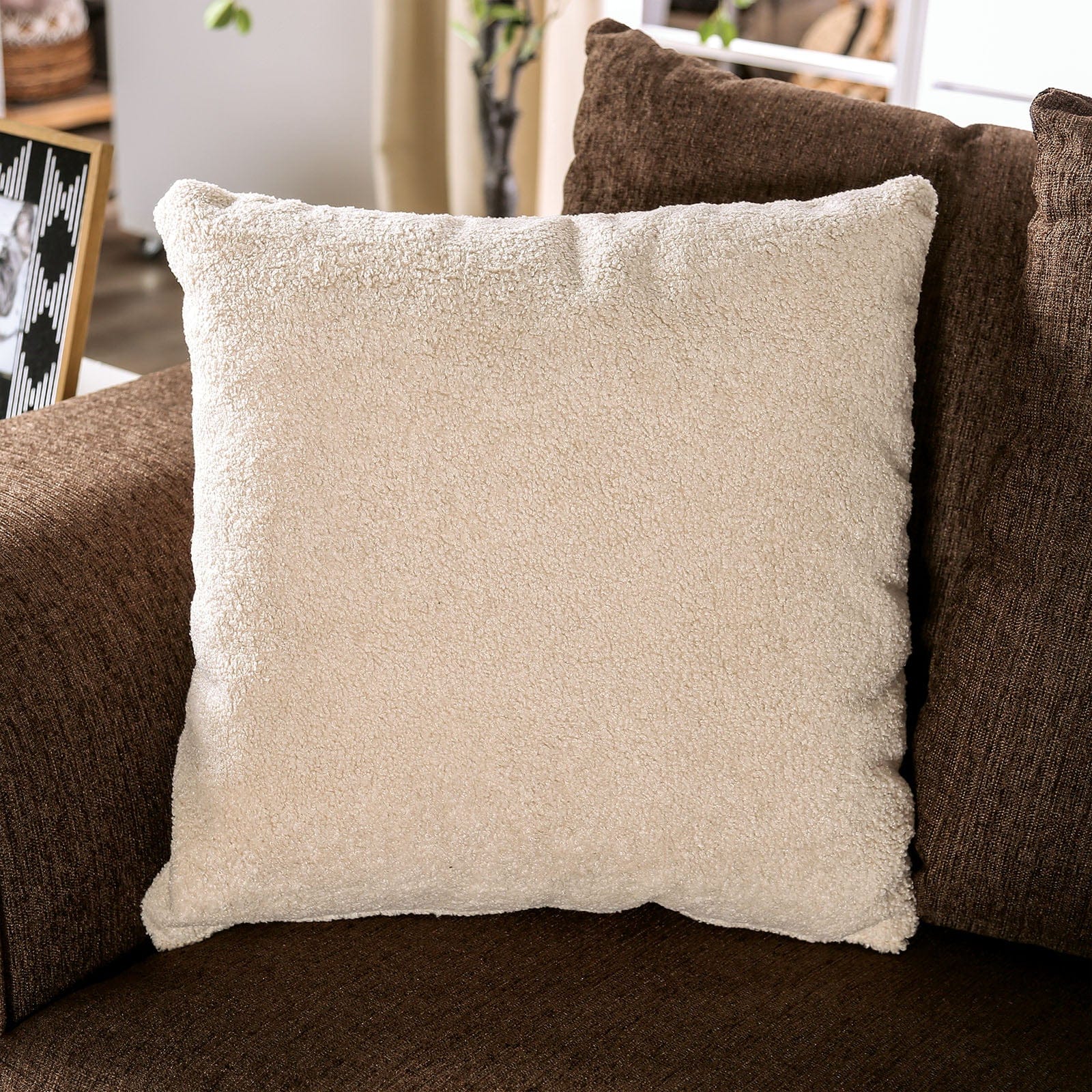 Furniture of America - Belsize Sofa + Loveseat in Chocolate/Tan - SM6439-2PC View 3