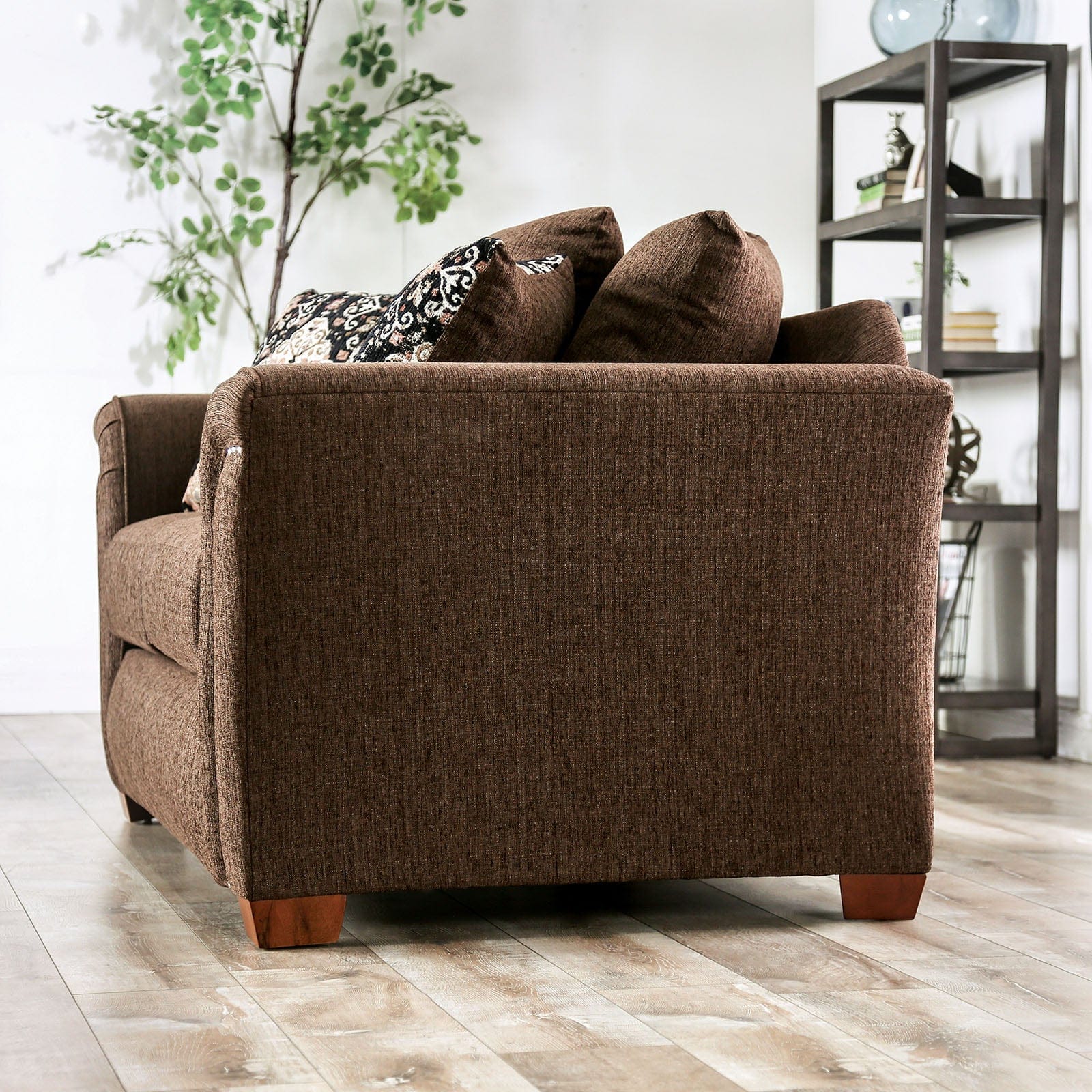 Furniture of America - Belsize Sofa + Loveseat in Chocolate/Tan - SM6439-2PC View 7